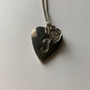 J Initial Heart Pendant Necklace